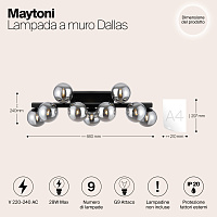 Maytoni Modern Dallas Настенный светильник (бра) цвет: черный MOD547WL-09B