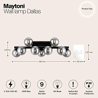 Maytoni Modern Dallas Настенный светильник (бра) цвет: черный MOD547WL-09B