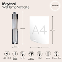 Maytoni Modern Verticale Настенный светильник (бра) цвет: хром MOD308WL-L9CG3K
