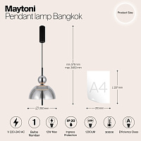 Maytoni Modern Bangkok Подвесной светильник цвет: черный MOD185PL-L6B3K4