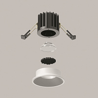 Maytoni Technical Round Встраиваемый светильник цвет: белый DL058-7W3K-W