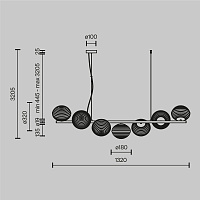 Maytoni Modern Reels Подвесной светильник цвет: черный MOD268PL-07B
