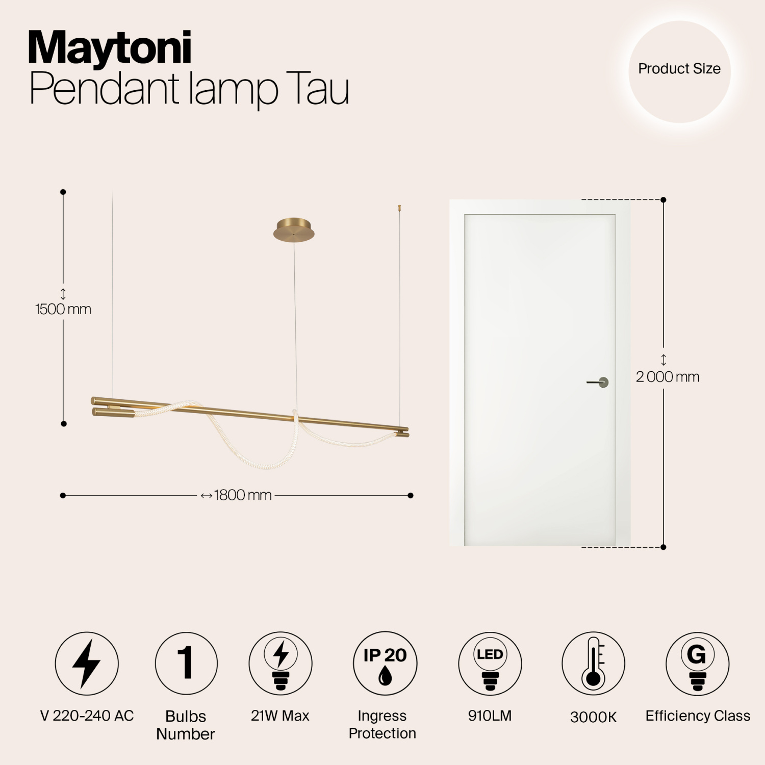 Maytoni Modern Tau Подвесной светильник цвет: золото MOD166PL-L20G3K