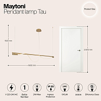 Maytoni Modern Tau Подвесной светильник цвет: золото MOD166PL-L20G3K
