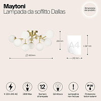 Maytoni Modern Dallas Потолочный светильник цвет: золото MOD545CL-12BS