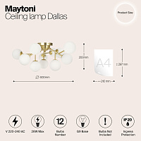 Maytoni Modern Dallas Потолочный светильник цвет: золото MOD545CL-12BS
