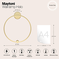 Maytoni Modern Halo Настенный светильник (бра) цвет: латунь MOD005WL-L22BSK1