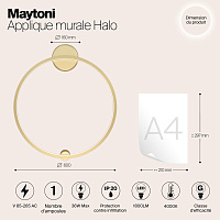 Maytoni Modern Halo Настенный светильник (бра) цвет: латунь MOD005WL-L22BSK1