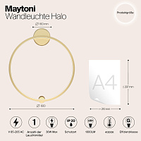 Maytoni Modern Halo Настенный светильник (бра) цвет: латунь MOD005WL-L22BSK1