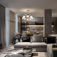 Maytoni Modern Carcass Подвесной светильник цвет: золото и хром MOD312PL-08GCH