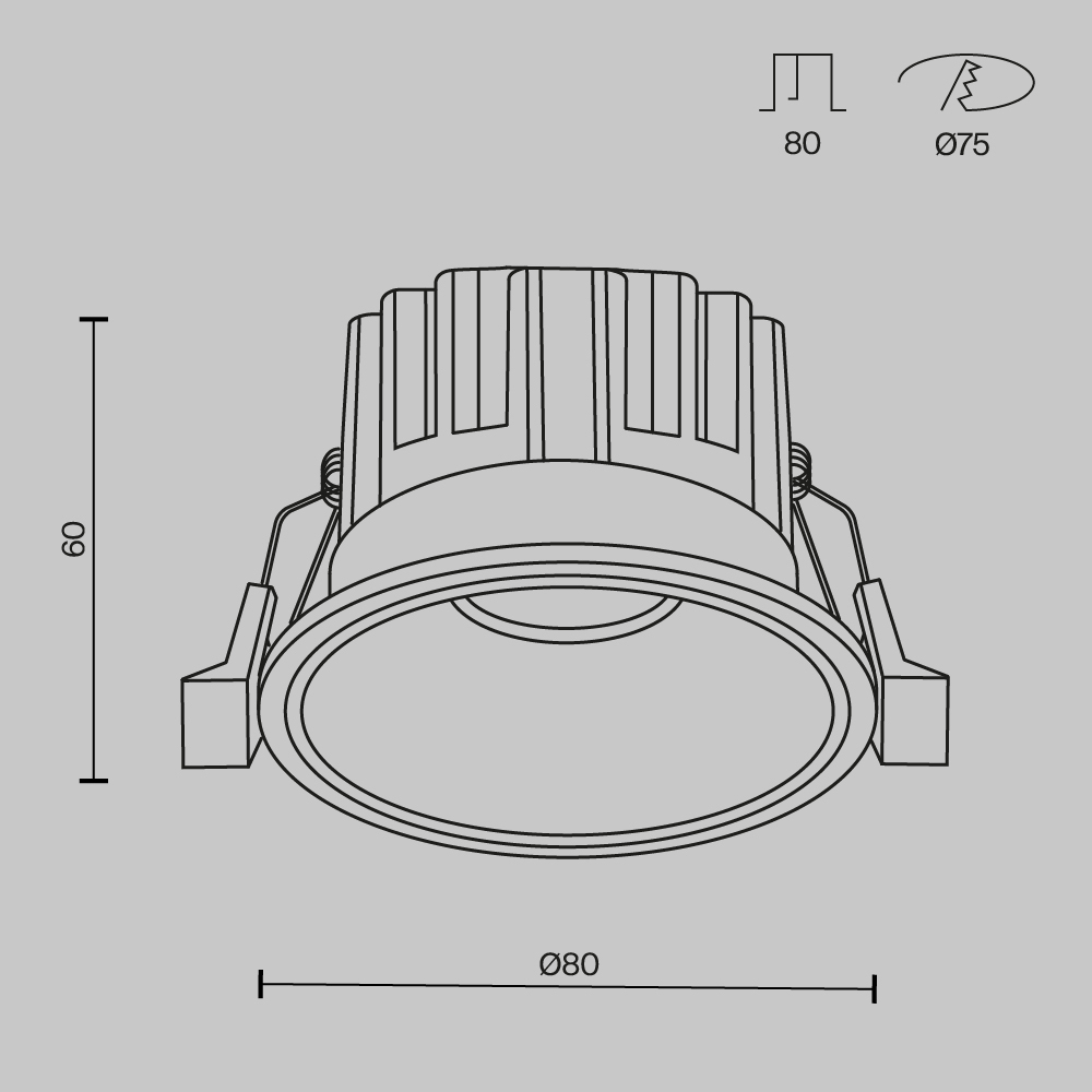Maytoni Technical Round Встраиваемый светильник цвет: черный DL058-12W2.7K-B