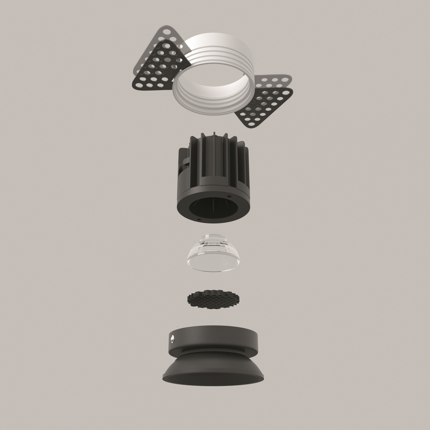 Maytoni Technical Round Встраиваемый светильник цвет: черный DL058-7W3K-TRS-B