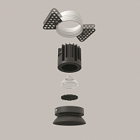 Maytoni Technical Round Встраиваемый светильник цвет: черный DL058-7W3K-TRS-B