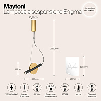 Maytoni Modern Enigma Подвесной светильник цвет: латунь MOD150PL-L5BS3K