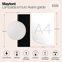 Maytoni Modern Avant-garde Настенный светильник (бра) цвет: черный MOD324WL-01B