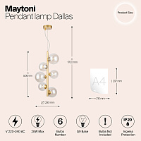 Maytoni Modern Dallas Подвесной светильник цвет: золото MOD545PL-06G