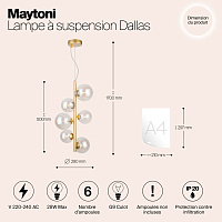 Maytoni Modern Dallas Подвесной светильник цвет: золото MOD545PL-06G