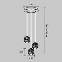 Maytoni Modern Sapphire Подвесной светильник цвет: латунь MOD293PL-L18BS3K