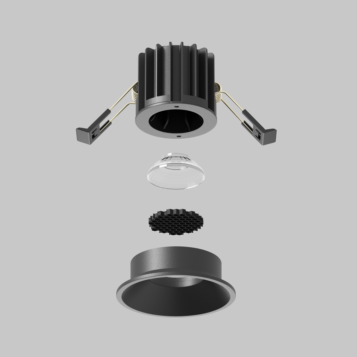 Maytoni Technical Round Встраиваемый светильник цвет: черный DL058-7W4K-B