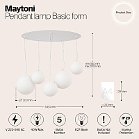 Maytoni Modern Basic form Подвесной светильник цвет: белый MOD321PL-05W1