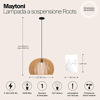 Maytoni Modern Roots Подвесной светильник цвет: черный MOD195PL-01W1