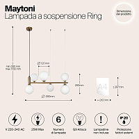 Maytoni Modern Ring Подвесной светильник цвет: латунь MOD013PL-06BS1