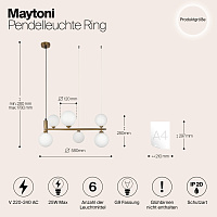 Maytoni Modern Ring Подвесной светильник цвет: латунь MOD013PL-06BS1
