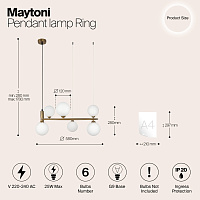 Maytoni Modern Ring Подвесной светильник цвет: латунь MOD013PL-06BS1