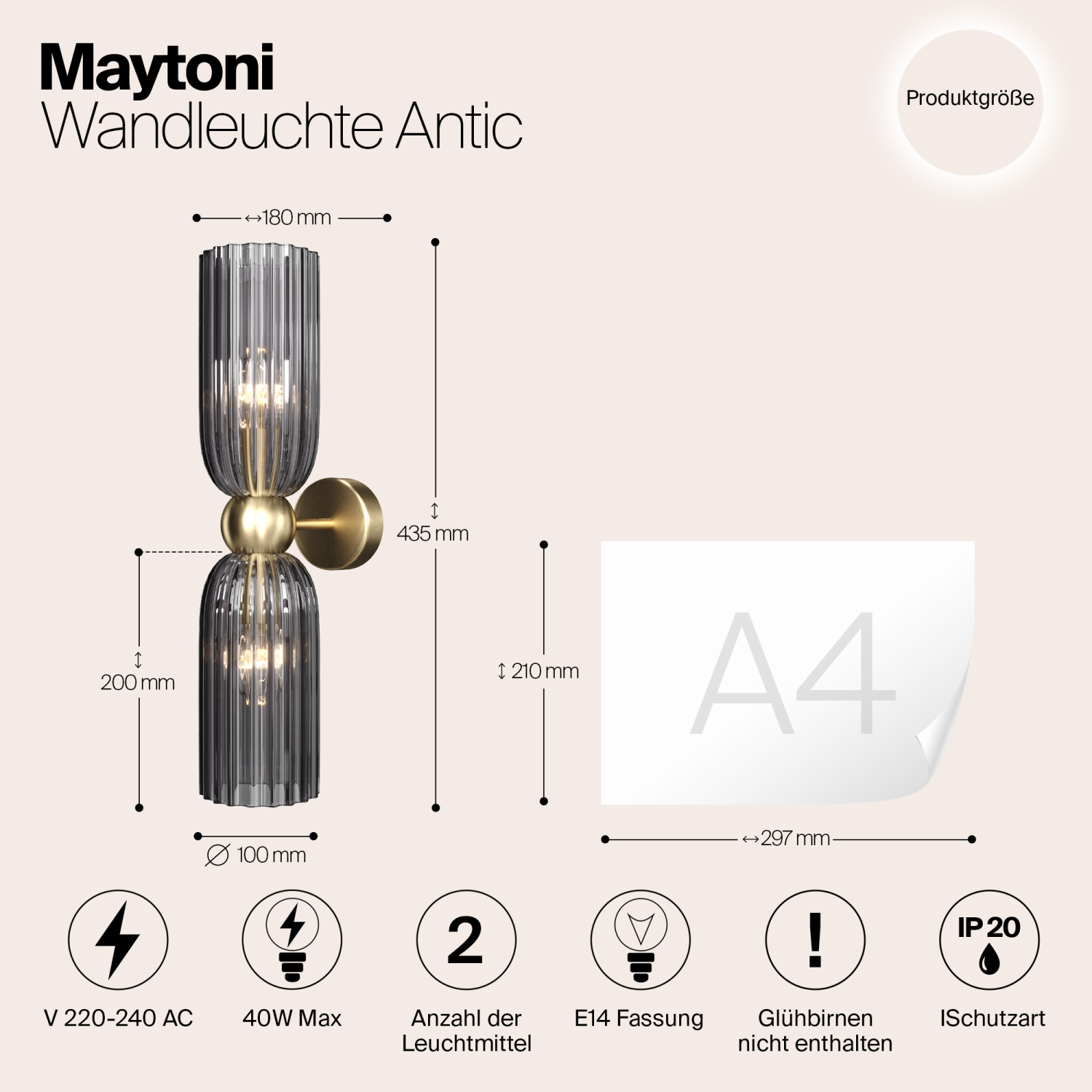 Maytoni Modern Antic Настенный светильник (бра) цвет: золото MOD302WL-02GR