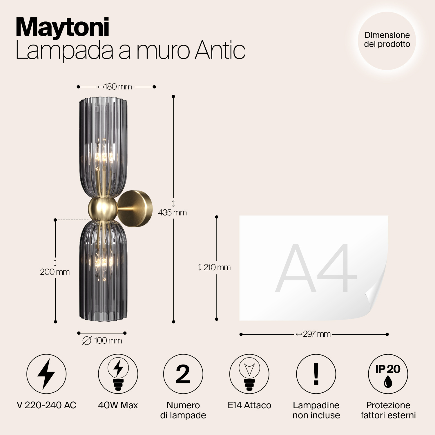 Maytoni Modern Antic Настенный светильник (бра) цвет: золото MOD302WL-02GR
