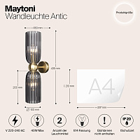 Maytoni Modern Antic Настенный светильник (бра) цвет: золото MOD302WL-02GR
