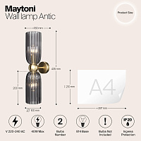 Maytoni Modern Antic Настенный светильник (бра) цвет: золото MOD302WL-02GR