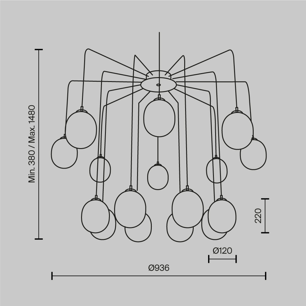 Maytoni Modern Branch Подвесной светильник цвет: черный и золото MOD176PL-16G