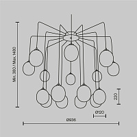Maytoni Modern Branch Подвесной светильник цвет: черный и золото MOD176PL-16G
