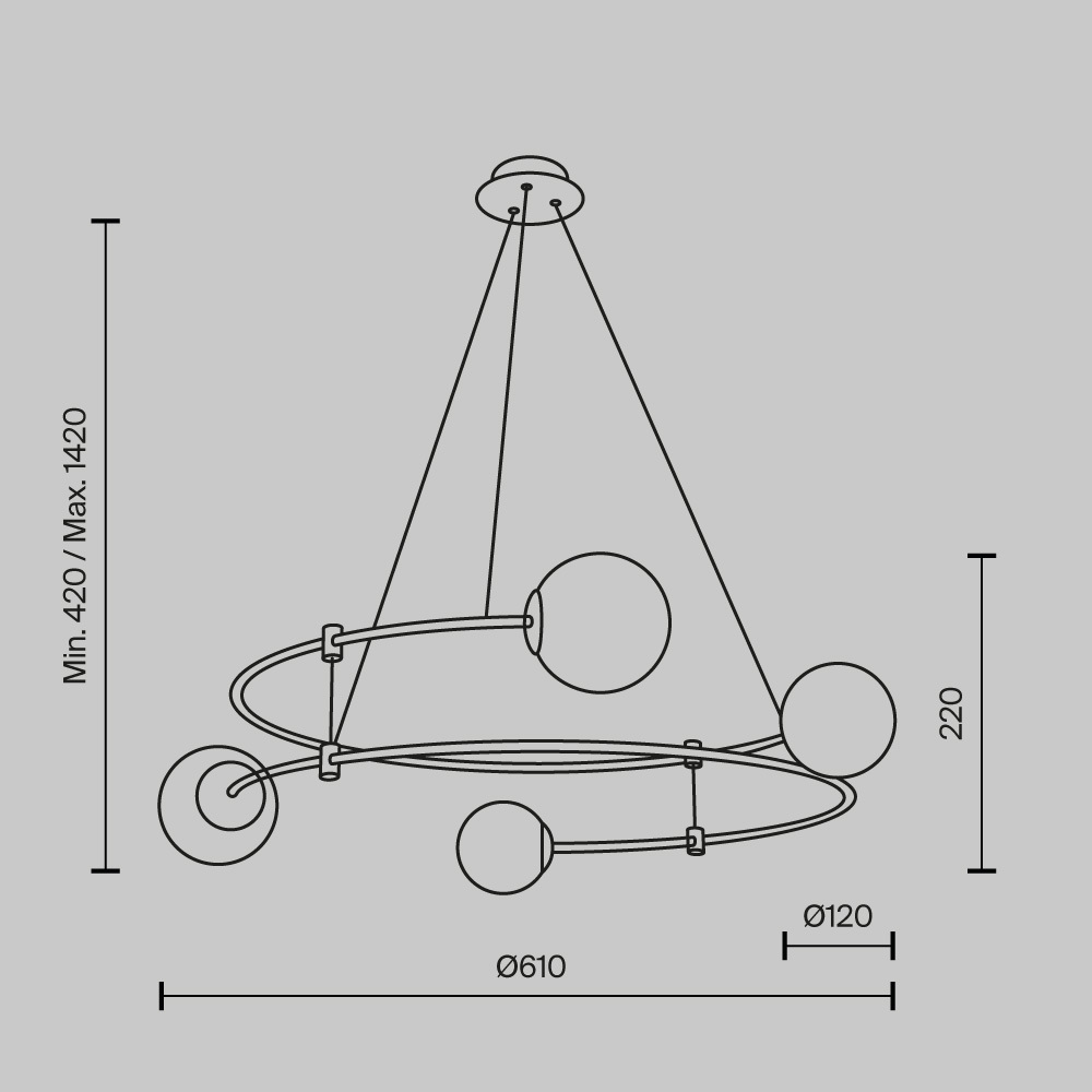 Maytoni Modern Balance Подвесной светильник цвет: золото MOD317PL-04G