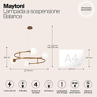Maytoni Modern Balance Подвесной светильник цвет: золото MOD317PL-04G