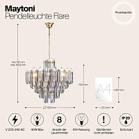 Maytoni Classic Flare Подвесной светильник цвет: золото DIA200PL-08G