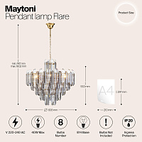 Maytoni Classic Flare Подвесной светильник цвет: золото DIA200PL-08G