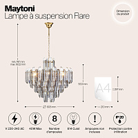Maytoni Classic Flare Подвесной светильник цвет: золото DIA200PL-08G
