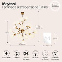 Maytoni Modern Dallas Подвесной светильник цвет: золото MOD545PL-24BS