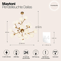 Maytoni Modern Dallas Подвесной светильник цвет: золото MOD545PL-24BS