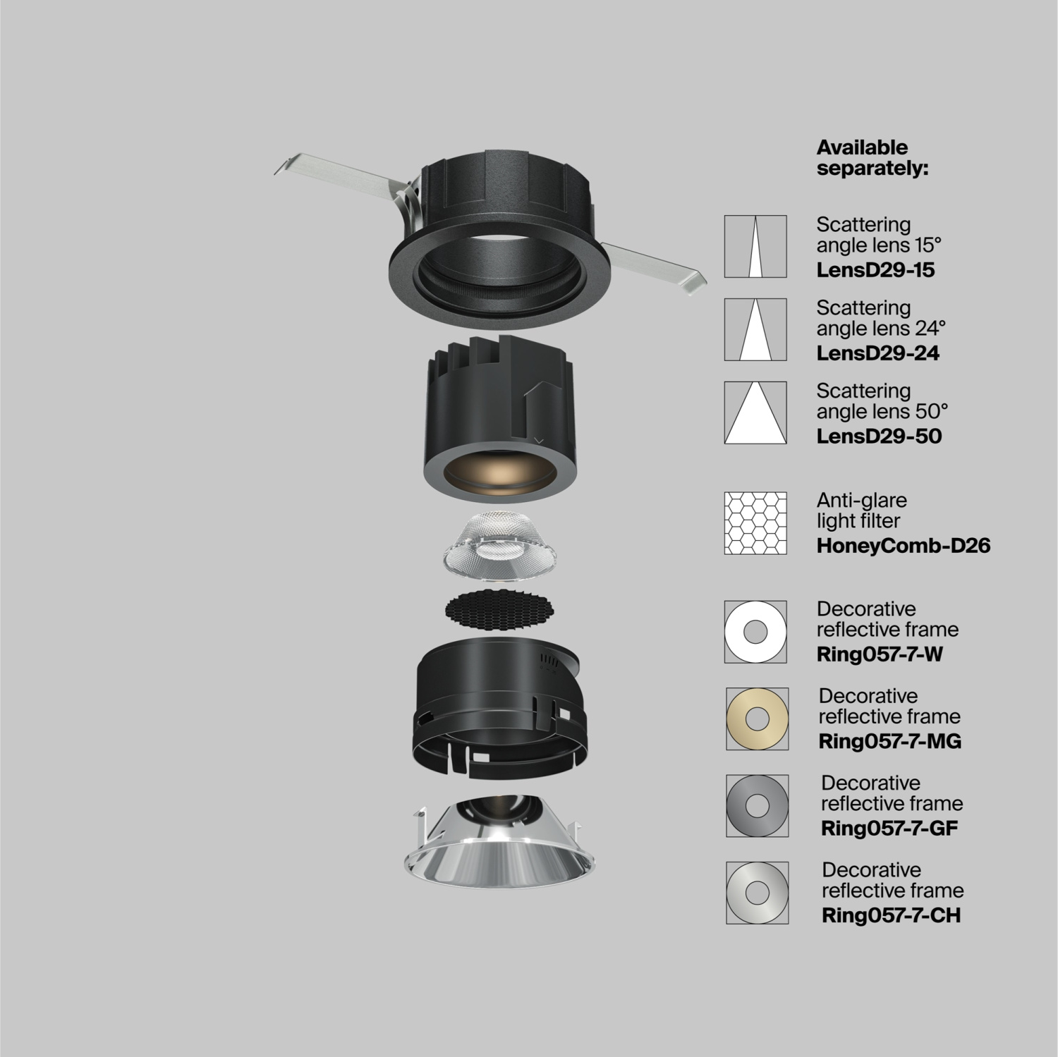 Maytoni Technical Wise Встраиваемый светильник цвет: черный DL057-7W3K-B
