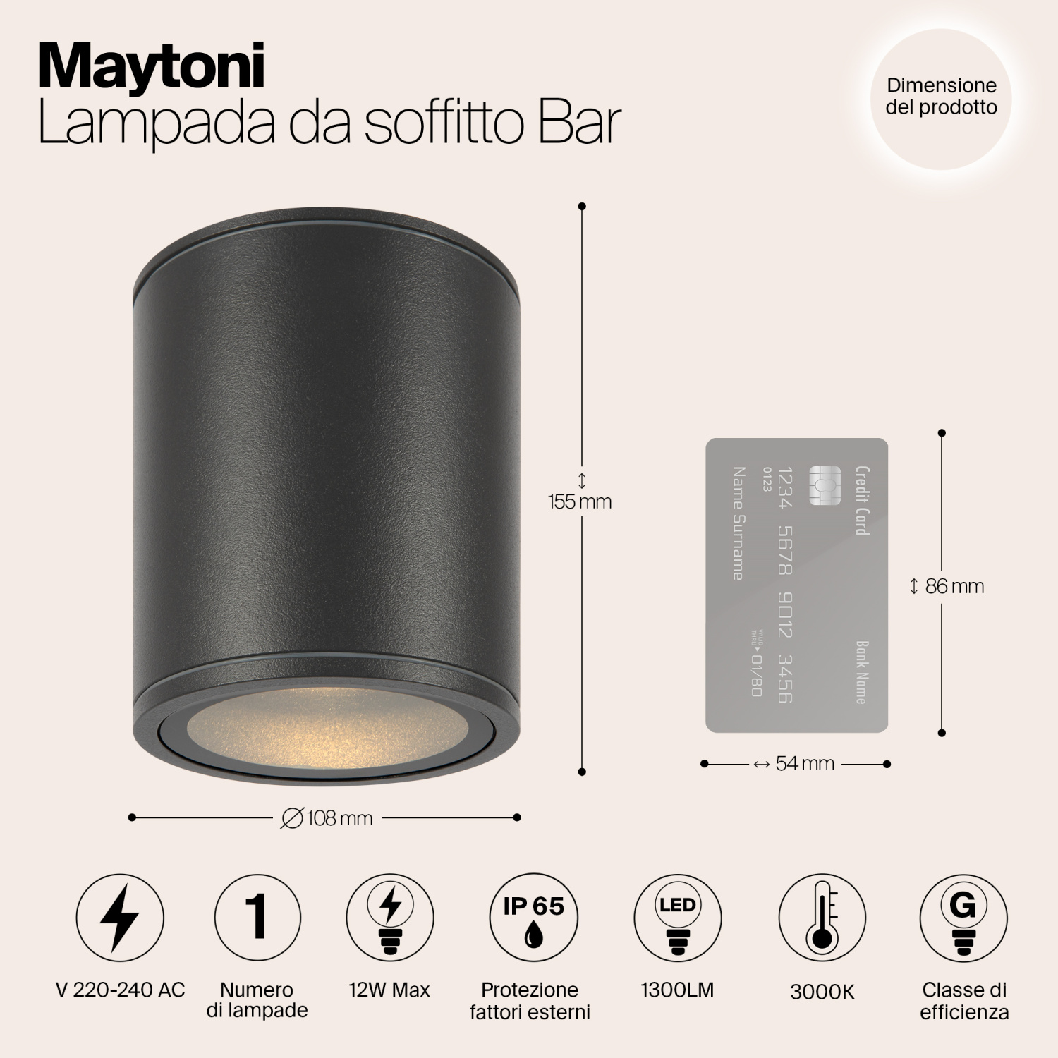 Maytoni Outdoor Bar Потолочный светильник цвет: графит O306CL-L12GF