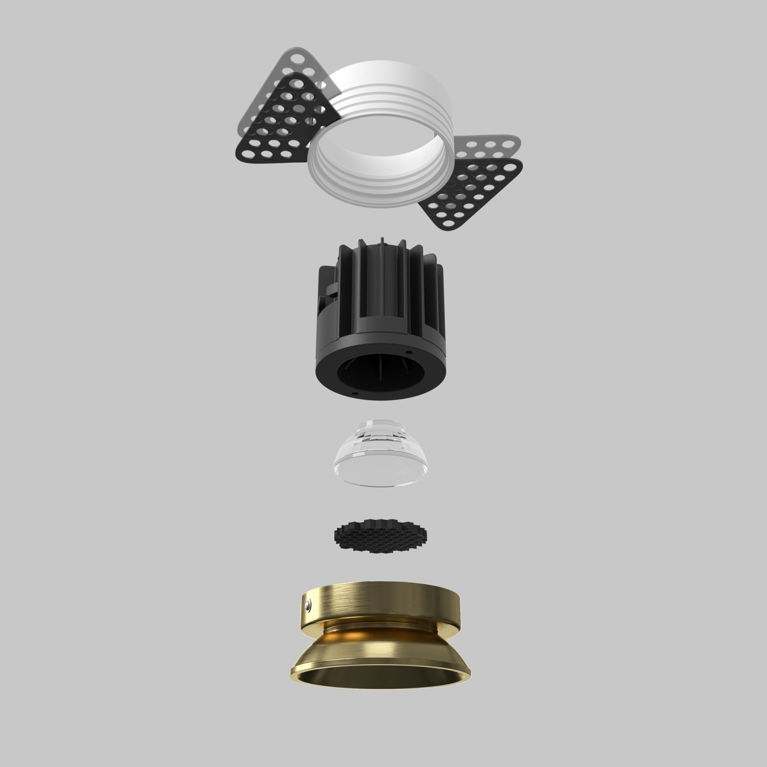 Maytoni Technical Round Встраиваемый светильник цвет: латунь DL058-7W4K-TRS-BS