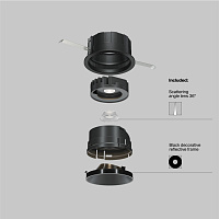 Maytoni Technical Wise Встраиваемый светильник цвет: черный DL057-10W4K-B