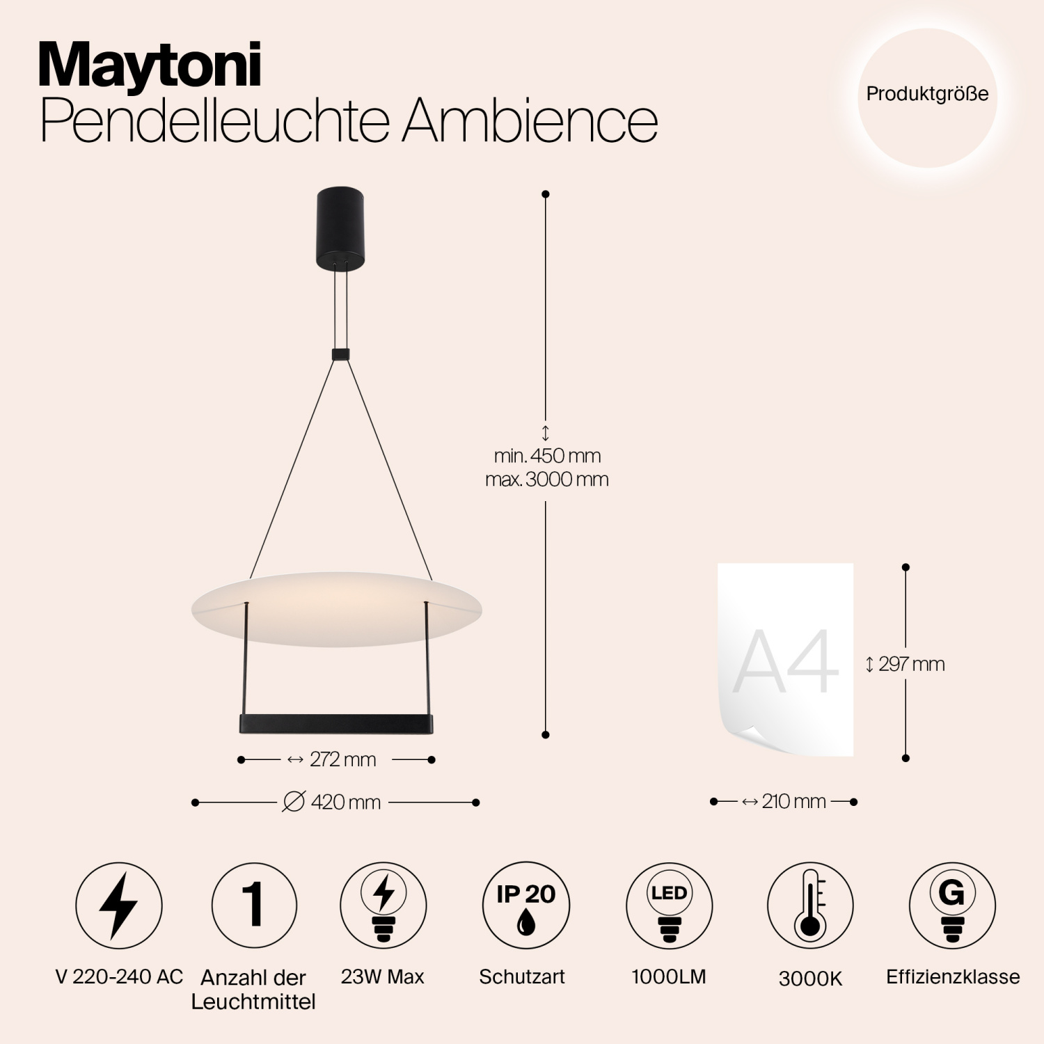 Maytoni Modern Ambience Подвесной светильник цвет: черный MOD280PL-L23B3K