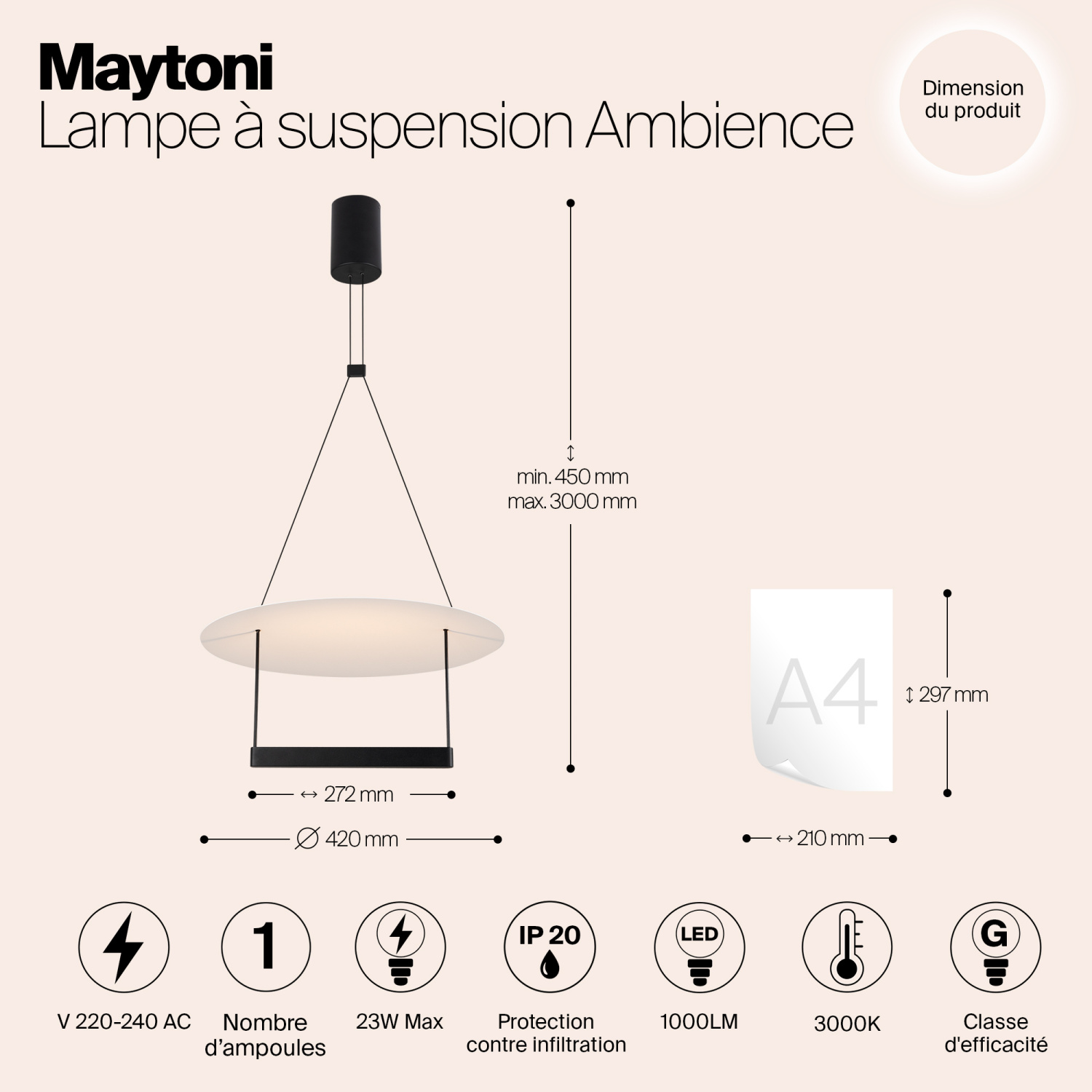 Maytoni Modern Ambience Подвесной светильник цвет: черный MOD280PL-L23B3K