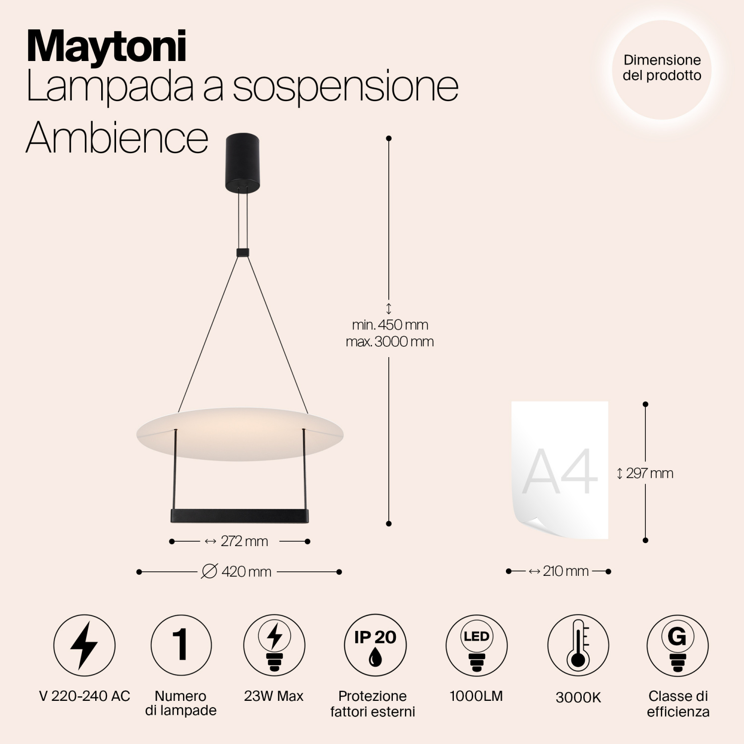 Maytoni Modern Ambience Подвесной светильник цвет: черный MOD280PL-L23B3K