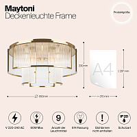 Maytoni Modern Frame Потолочный светильник цвет: золото MOD174CL-09G