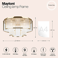 Maytoni Modern Frame Потолочный светильник цвет: золото MOD174CL-09G